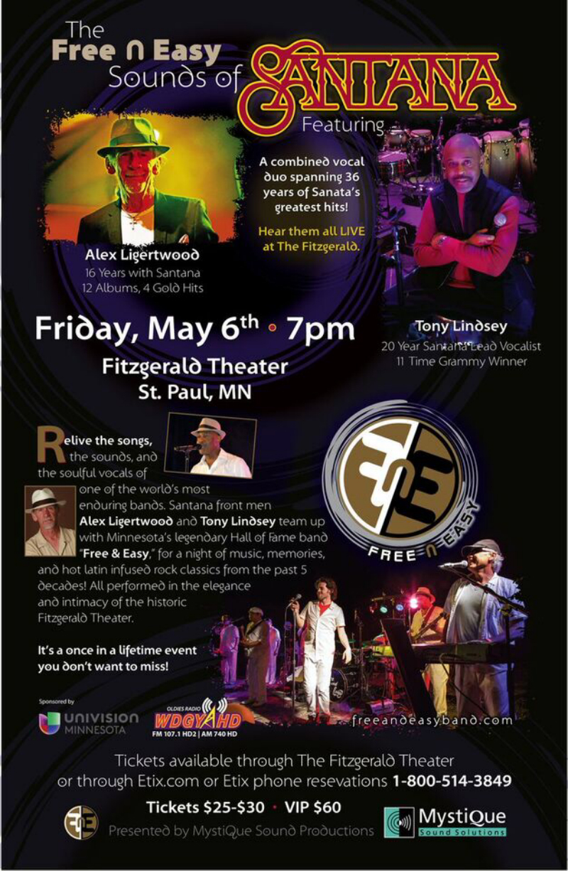 Free And Easy Band Tribute to Santana Fitzgerald Theatre Saint Paul